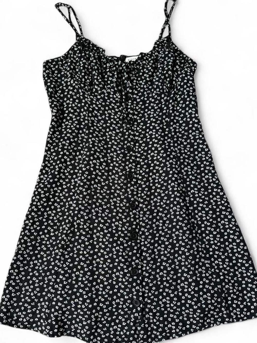 Black and White 90s-Inspired Aeropostale Floral Mini Dress